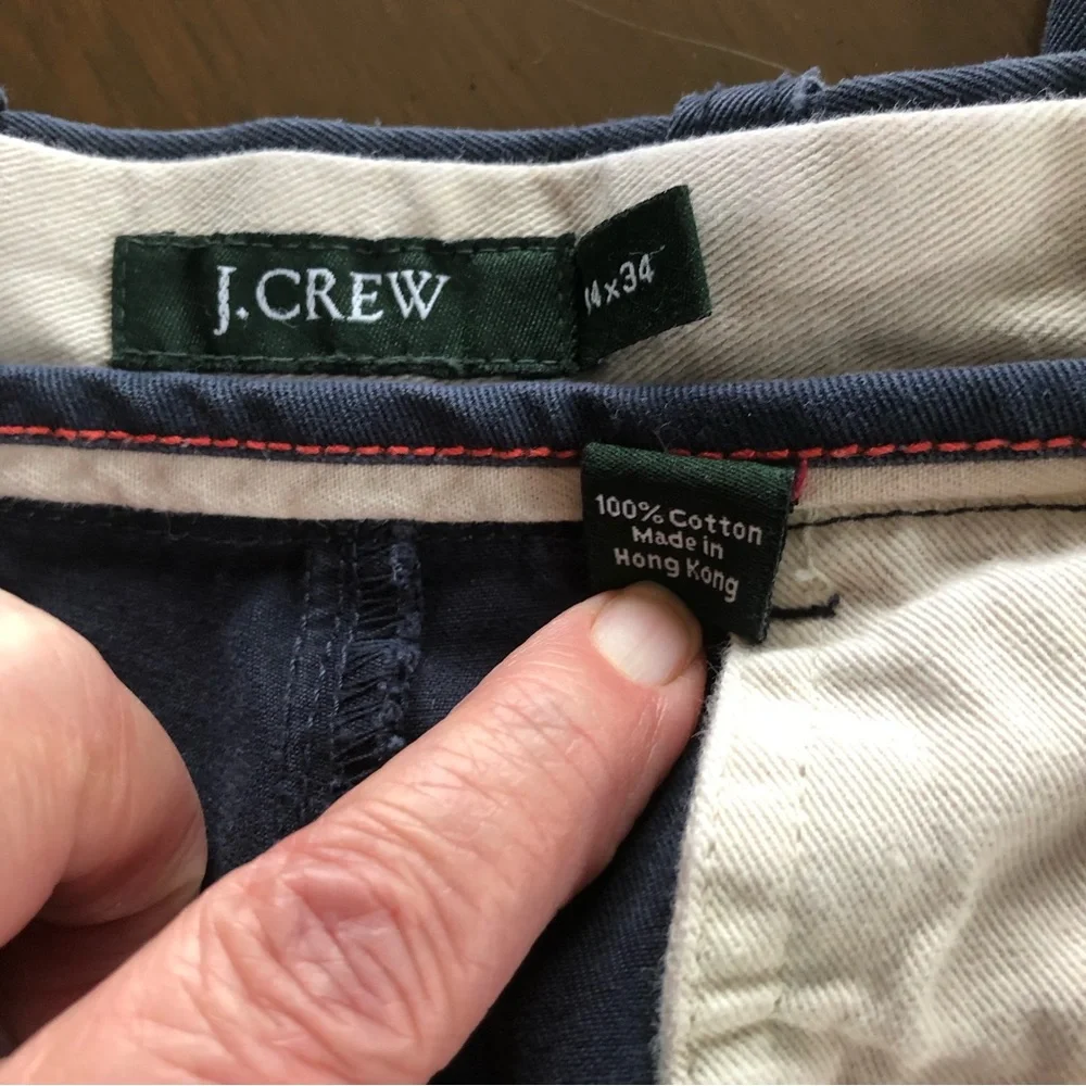 Vintage J. Crew Flat Front Broken In Chino. Navy w/ Golf Theme. Size 34W x 34L